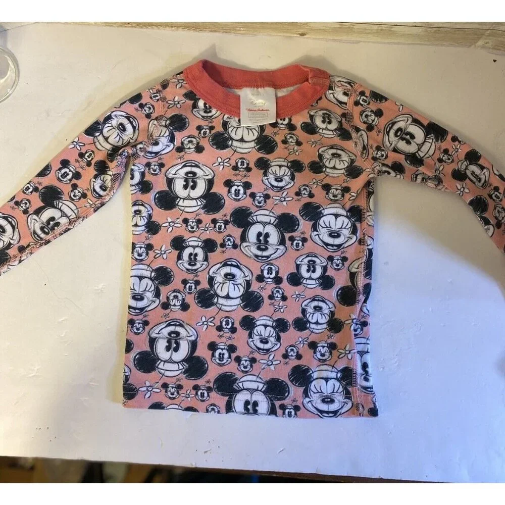 Hanna Andersson x Disney Girls Organic Cotton Mickey Mouse PJs  90cm | 3 Pink